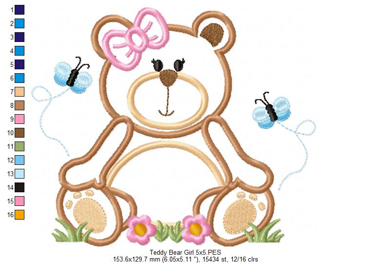 Teddy Bear Boy and Girl - Applique - Sey of 2 designs