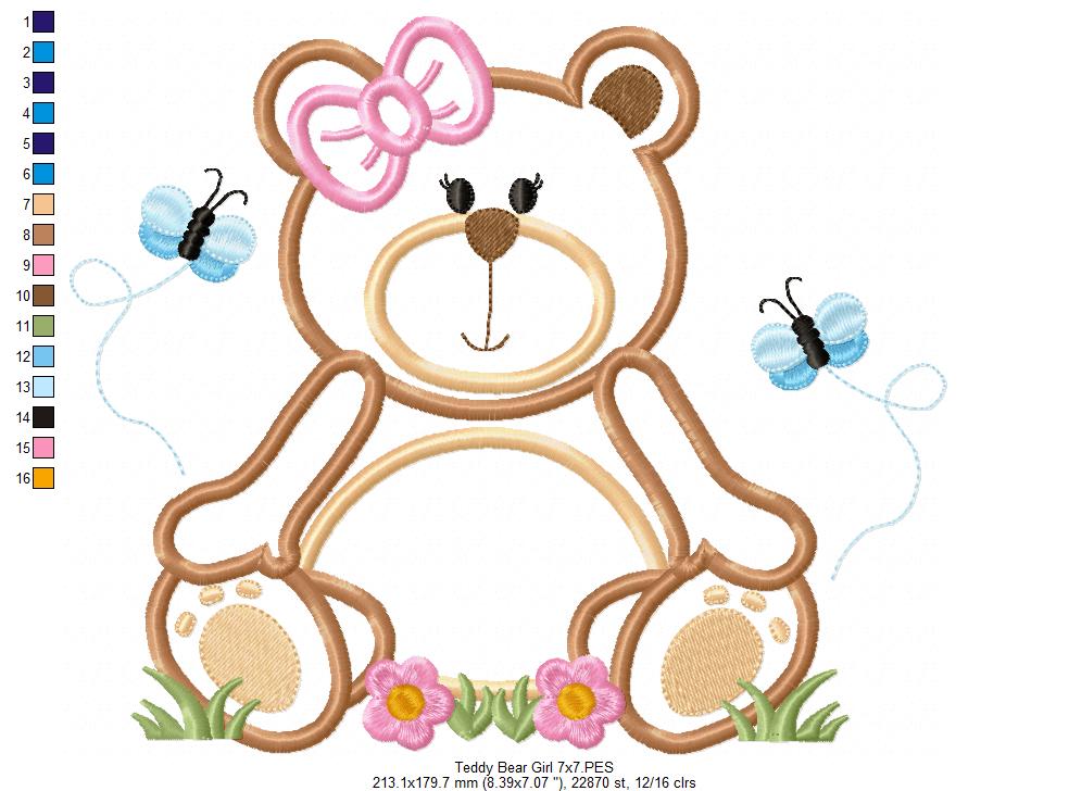 Teddy Bear Girl - Applique