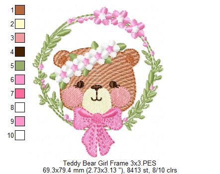 Bear Girl with Flowers - Rippled