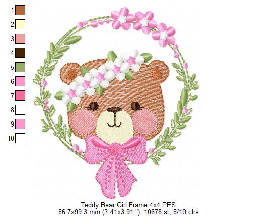 Bear Girl with Flowers - Rippled