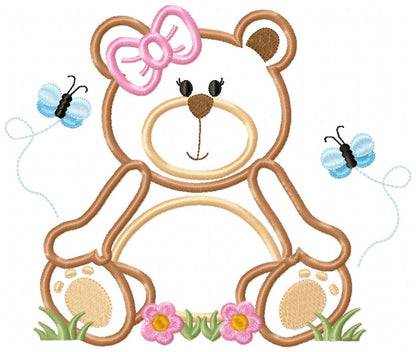 Teddy Bear Girl - Applique