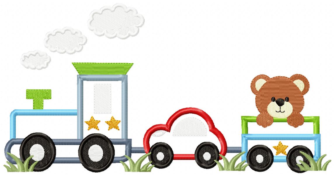 Teddy Bear Train - Applique