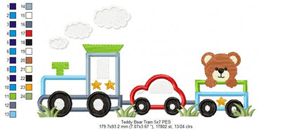 Teddy Bear Train - Applique