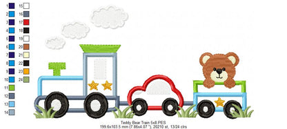 Teddy Bear Train - Applique