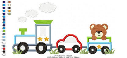 Teddy Bear Train - Applique