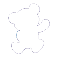 Teddy Bear Waving - Applique - Machine Embroidery Design