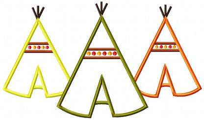 Tee Pee Trio - Applique