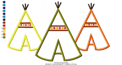 Tee Pee Trio - Applique