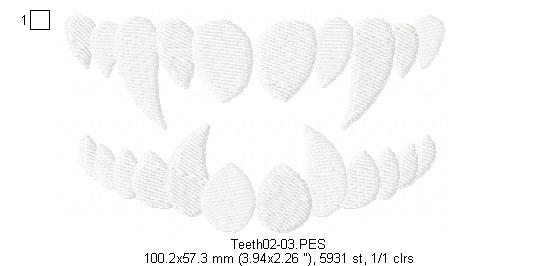 Teeths for Face Masks 2 - Fill Stitch