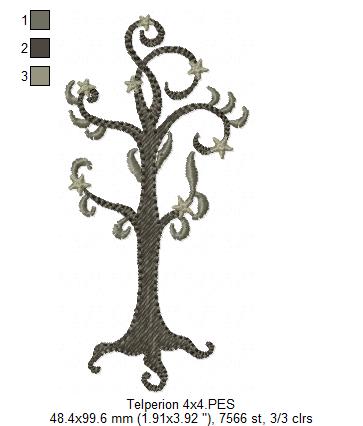 The Two Trees of Valinor - Fill Stitch