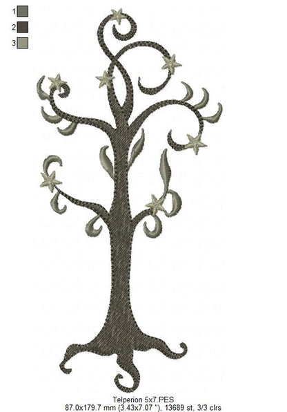 The Two Trees of Valinor - Fill Stitch