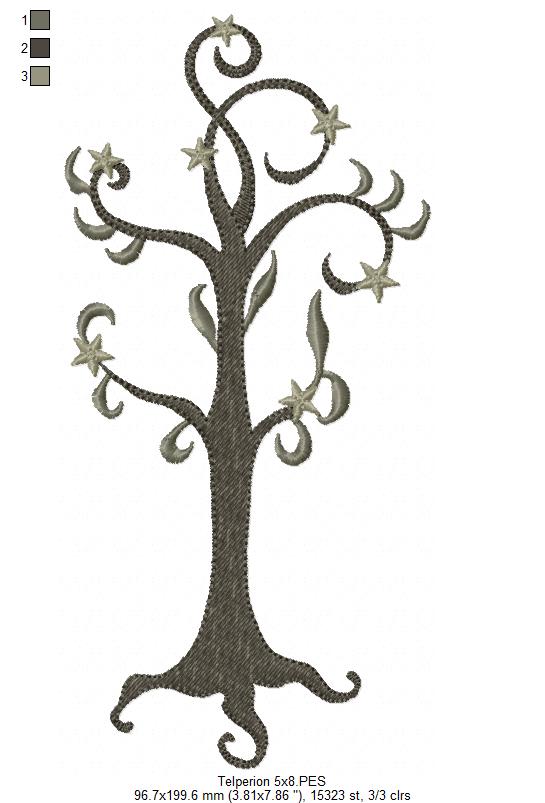 The Two Trees of Valinor - Fill Stitch