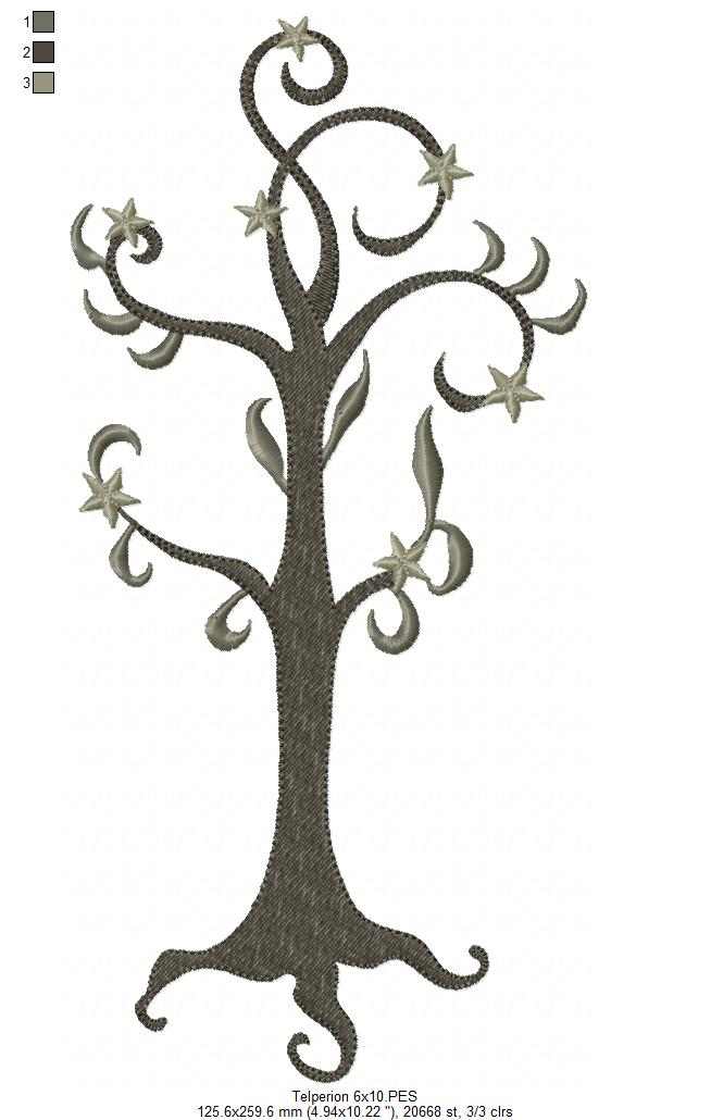 The Two Trees of Valinor - Fill Stitch