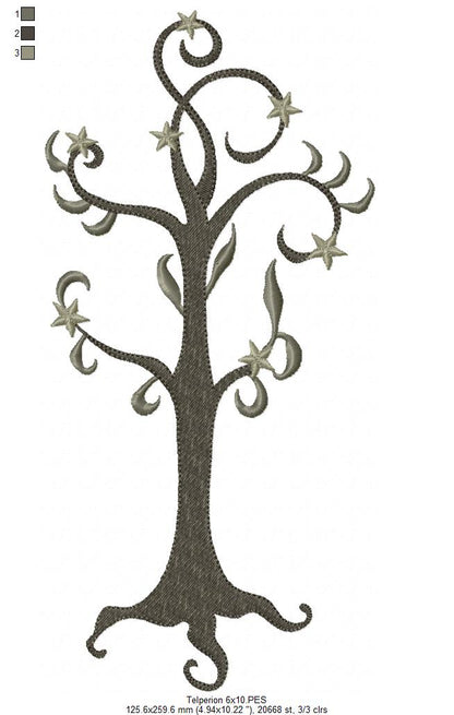 The Two Trees of Valinor - Fill Stitch