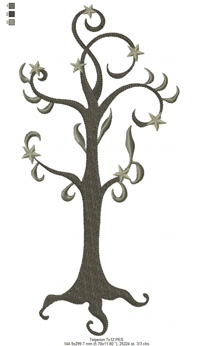 The Two Trees of Valinor - Fill Stitch