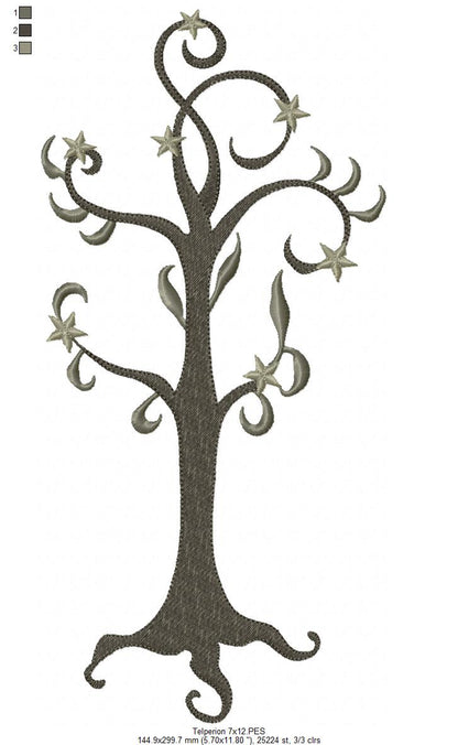 The Two Trees of Valinor - Fill Stitch