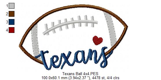 Texans Football Satin Stitch – Machine Embroidery Design