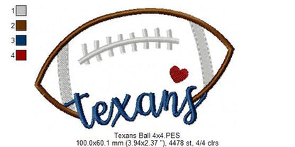Texans Football Satin Stitch – Machine Embroidery Design