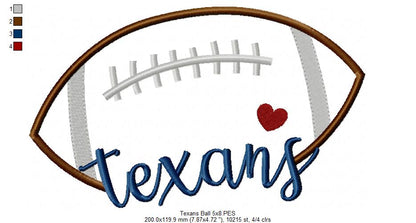 Texans Football Satin Stitch – Machine Embroidery Design