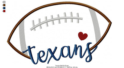 Texans Football Satin Stitch – Machine Embroidery Design