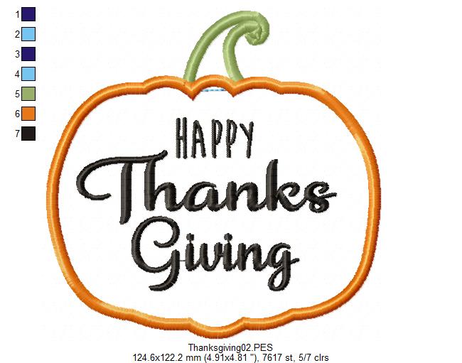 Happy Thanksgiving - Applique