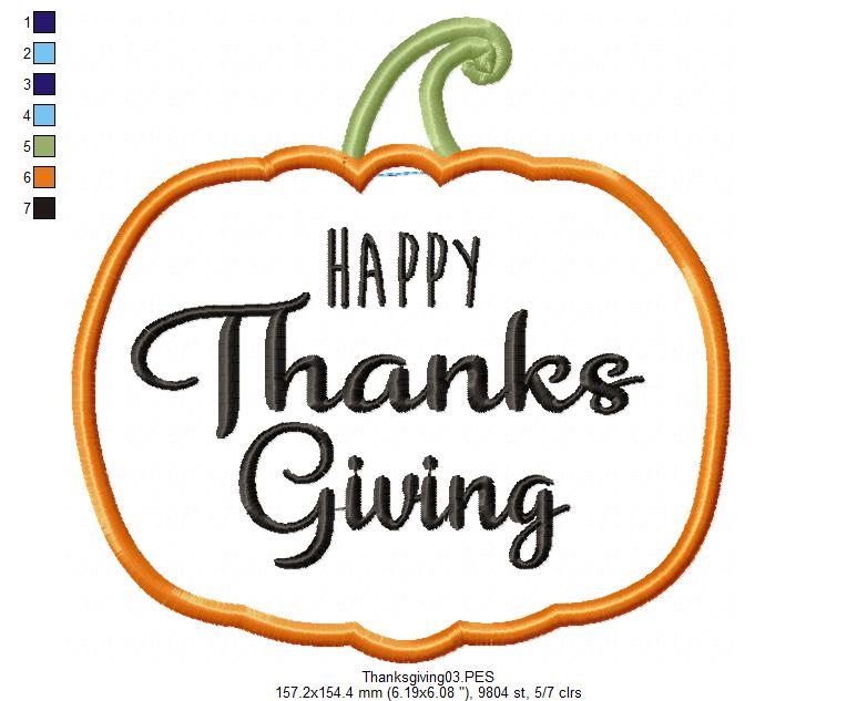 Happy Thanksgiving - Applique