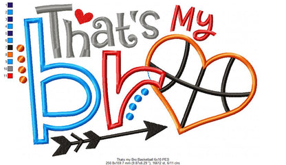 That’s My Bro Basketball - Appliqué – Machine Embroidery Design