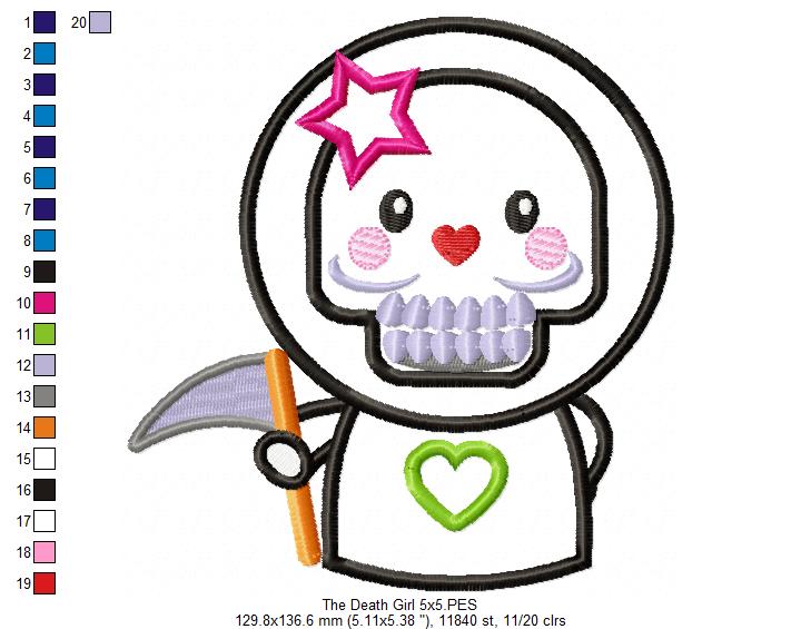 The Death Girl Halloween - Applique