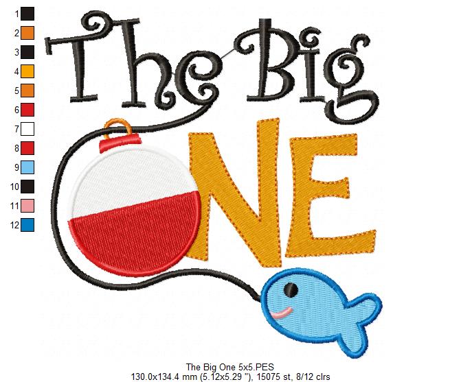 The Big One Birthday Fish - Fill Stitch Embroidery