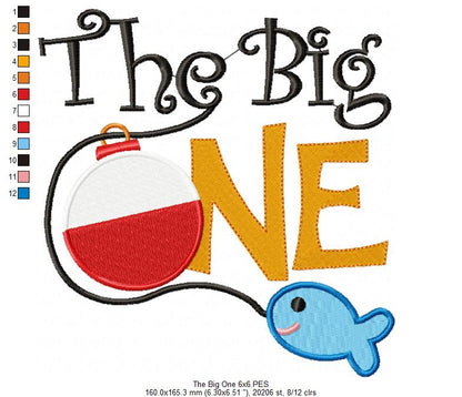 The Big One Birthday Fish - Fill Stitch Embroidery