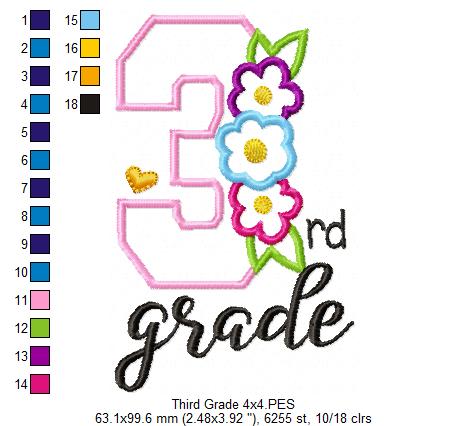 3rd Grade Flowers - Applique