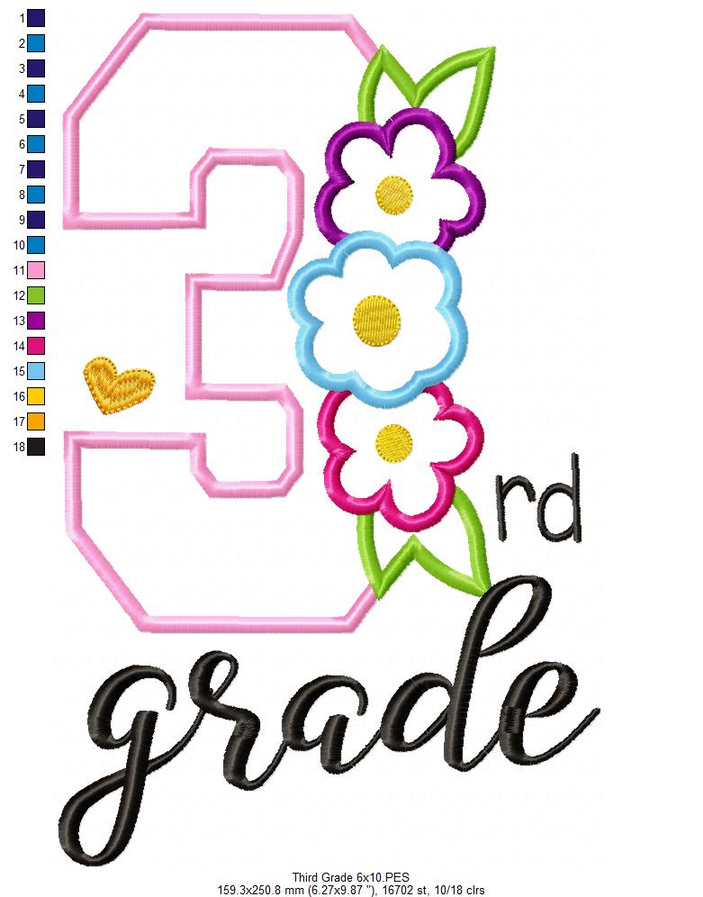 3rd Grade Flowers - Applique