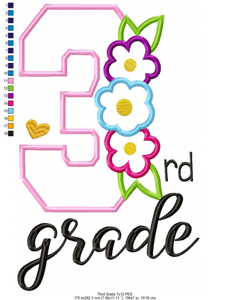 3rd Grade Flowers - Applique