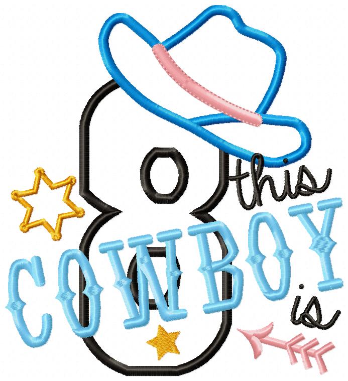This Cowboy is 1-11 Birthday Set Numbers - Applique