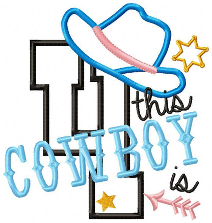 This Cowboy is 1-11 Birthday Set Numbers - Applique