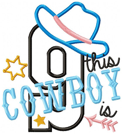 This Cowboy is 1-11 Birthday Set Numbers - Applique