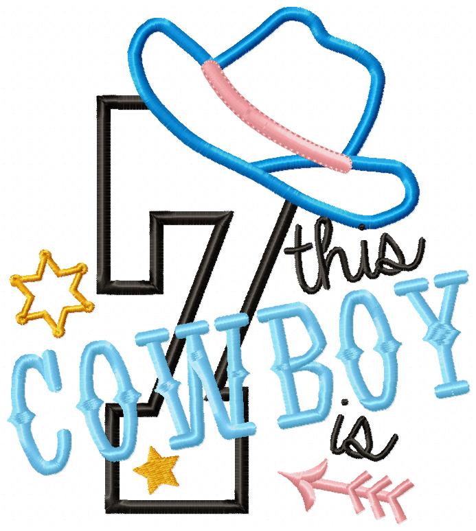 This Cowboy is 1-11 Birthday Set Numbers - Applique