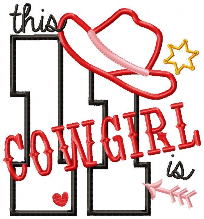 This Cowgirl is 1-11 Birthday Set Numbers - Applique