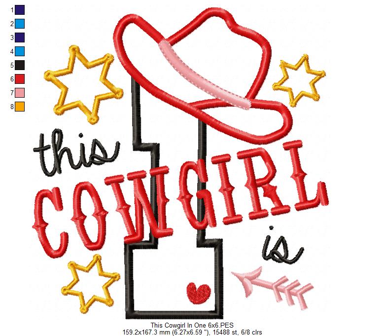 This Cowgirl is 1 One First Birthday Number 1 - Applique