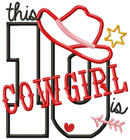 This Cowgirl is 10 Ten 10th Tenth Birthday Number 10 - Applique
