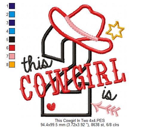 This Cowgirl is 2 Two Second Birthday Number 2 - Applique