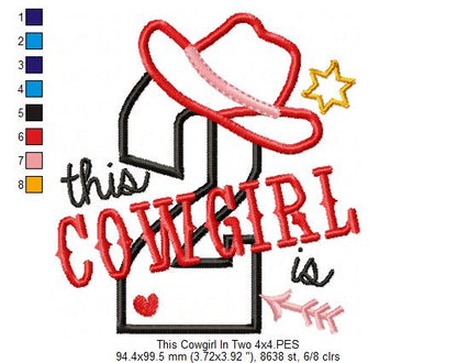 This Cowgirl is 2 Two Second Birthday Number 2 - Applique