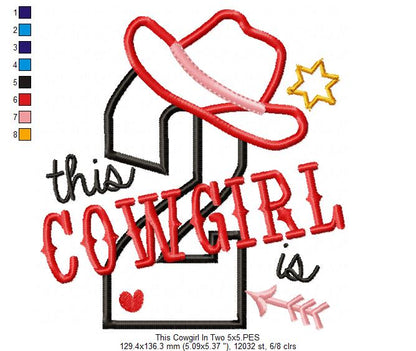 This Cowgirl is 2 Two Second Birthday Number 2 - Applique