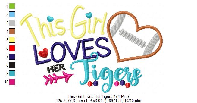 This Girl Loves her Tigers - Applique