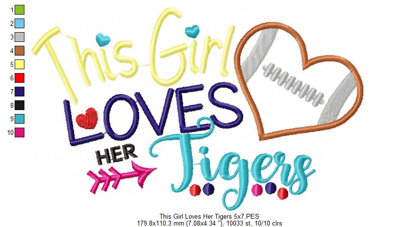 This Girl Loves her Tigers - Applique