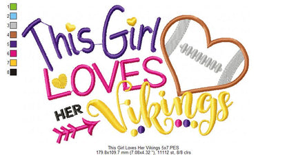 This Girl Loves Her Vikings - Applique