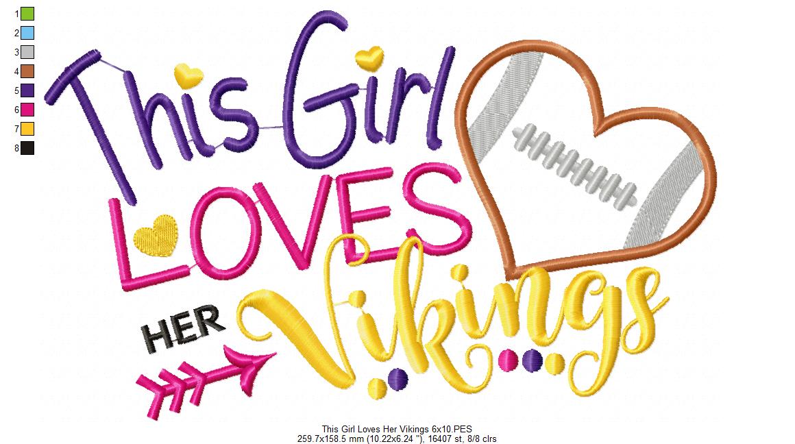 This Girl Loves Her Vikings - Applique