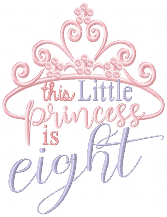 This Little Princess is 1-11 Birthday Set Numbers - Fill Stitch