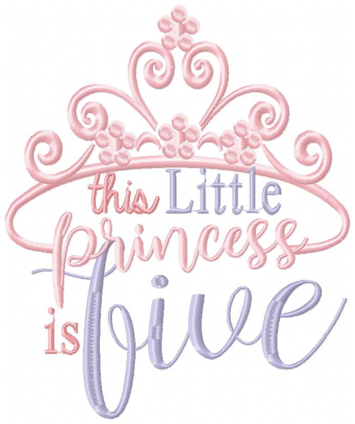 This Little Princess is 1-11 Birthday Set Numbers - Fill Stitch