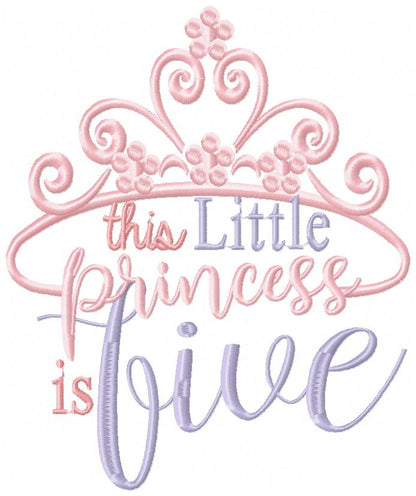 This Little Princess is 1-11 Birthday Set Numbers - Fill Stitch